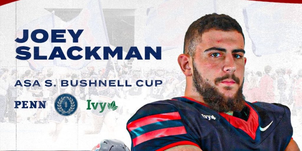 Joey Slackman captures the Bushnell Cup and is named Ivy Defensive Player of the Year